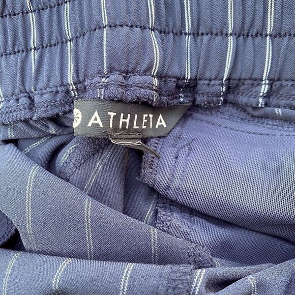 Athleta Women's Navy Blue White Striped Mid-Town Jogger/Pants Size 10. EUC - Picture 3 of 6